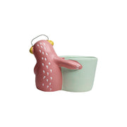 Sloth Bear Ceramic Pot (Dark Pink)