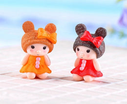 Cute Girl & Boy-Cap Bow Girls red & orange(2 Pc)