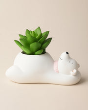 Nainileaf Sleeping Bear 4 inch raisin Pot- (Without Plant) - Nainileaf