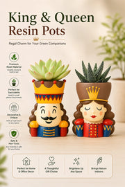 Nainileaf King & Queen Resin Pot  (Without Plant)