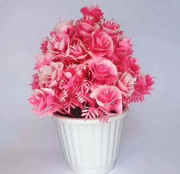 Artificial Pink Rose potted - Nainileaf